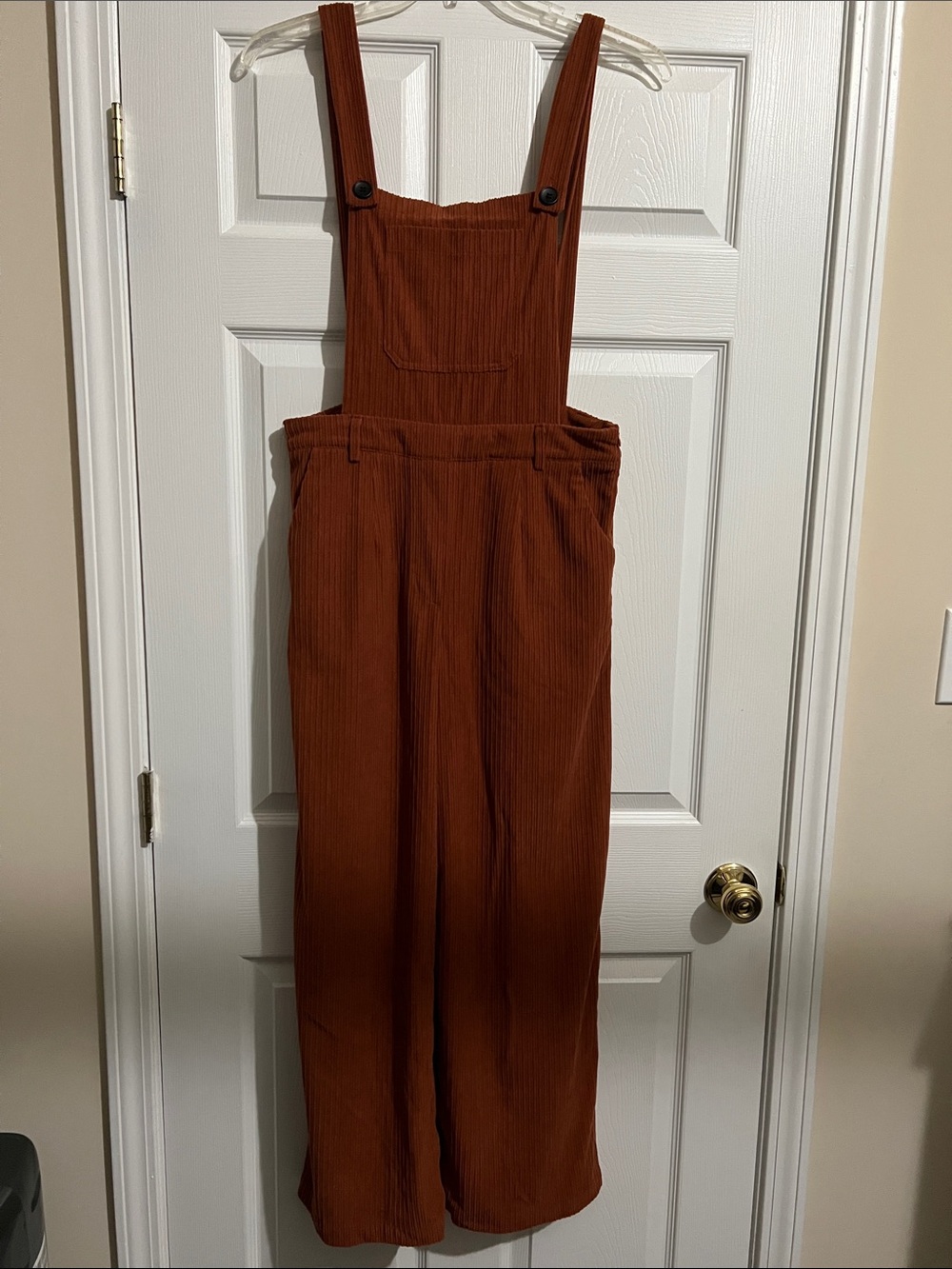 Cider Ribbed Rust Brown Overalls Jumpsuit